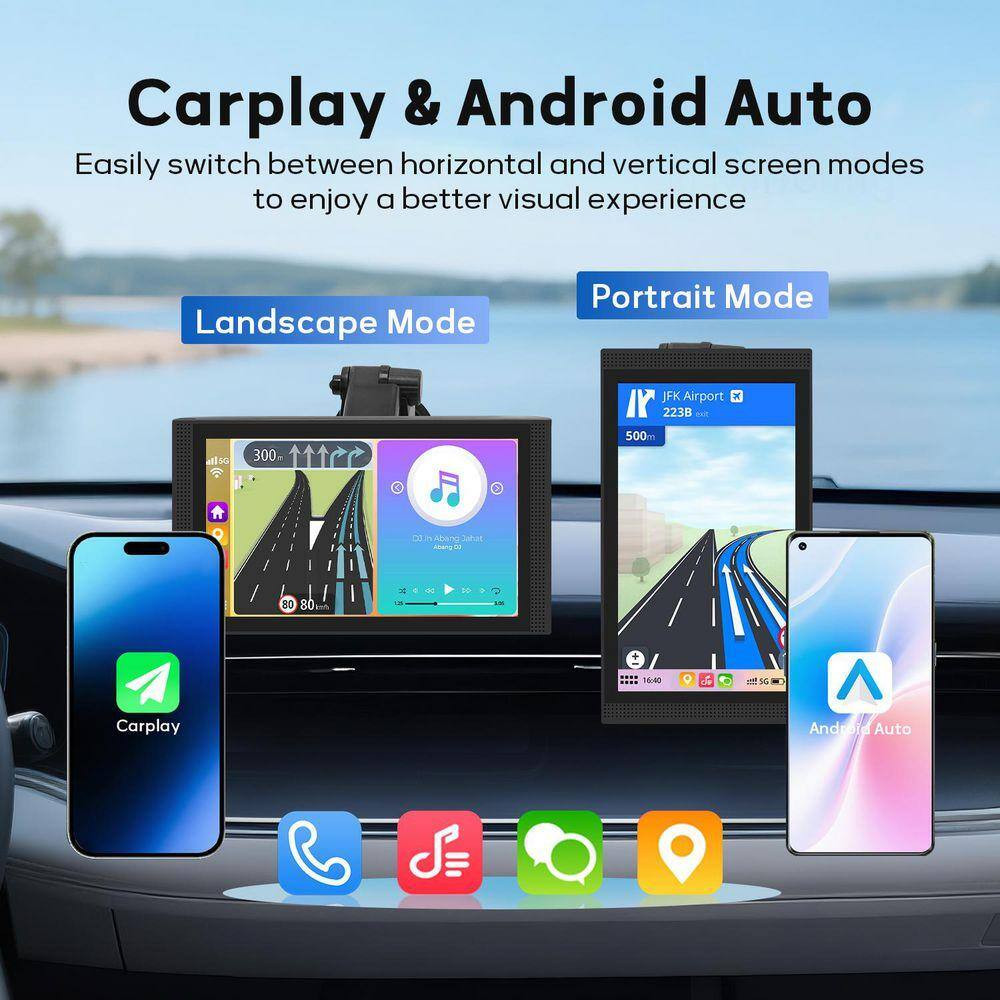 7 in HD Touch Car Stereo, with Carplay, Android Auto, FM Radio, Backup Camera, M