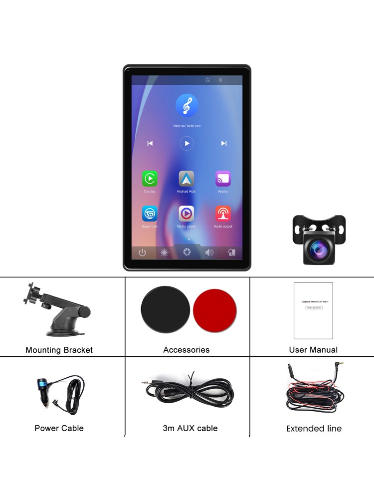 8″ Touch Screen Apple CarPlay Android Auto Horizontal Vertical Switching Display