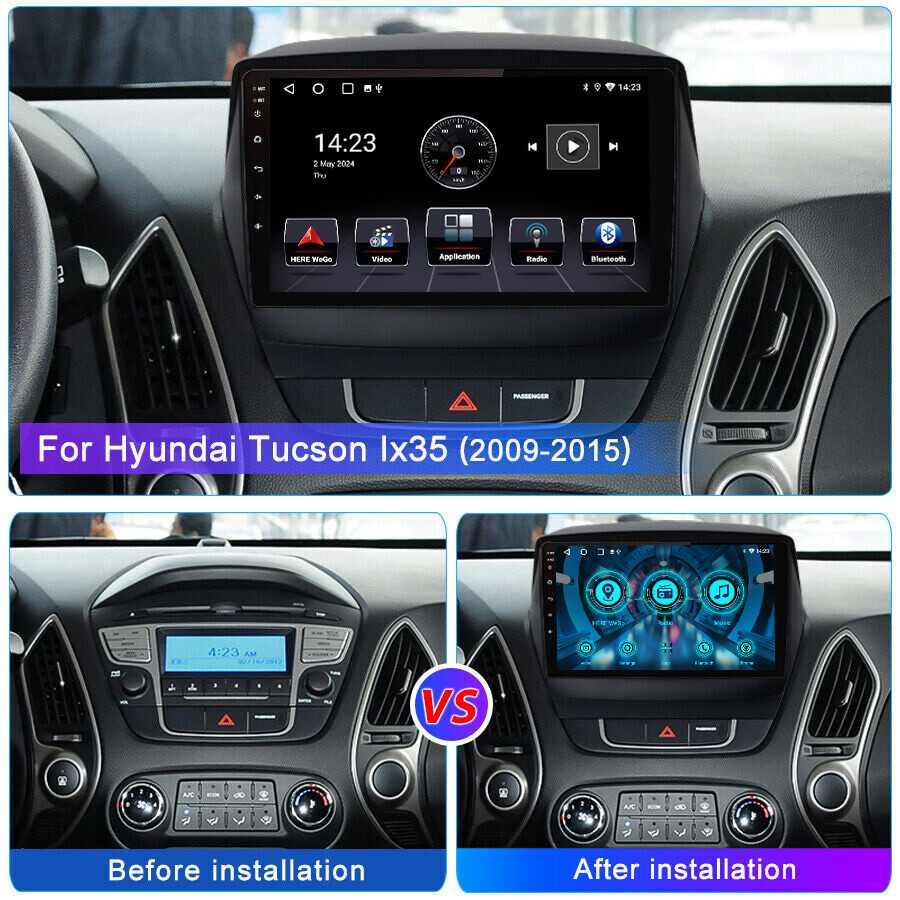 For Hyundai Tucson IX35 2010-2015 Apple Carplay Android 14 Car Stereo Radio GPS