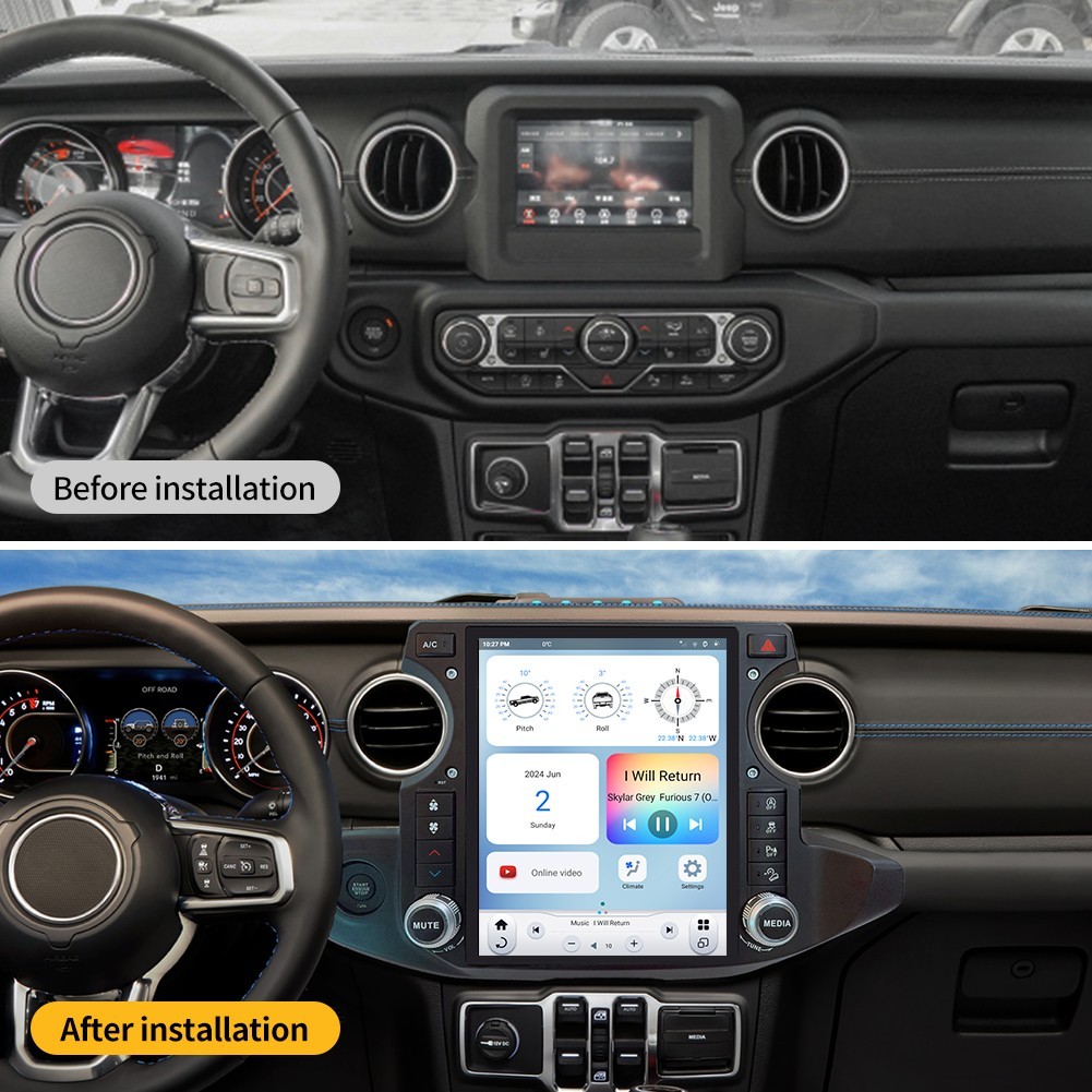 LINKSWELL GEN 6 T-Style Radio for Jeep Wrangler JL Gladiator 2018-2023 Carplay