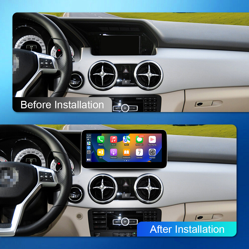 Android Car GPS 12.3” 8G+128GB Stereo Radio Carplay For Benz GLK X204 2013-2015