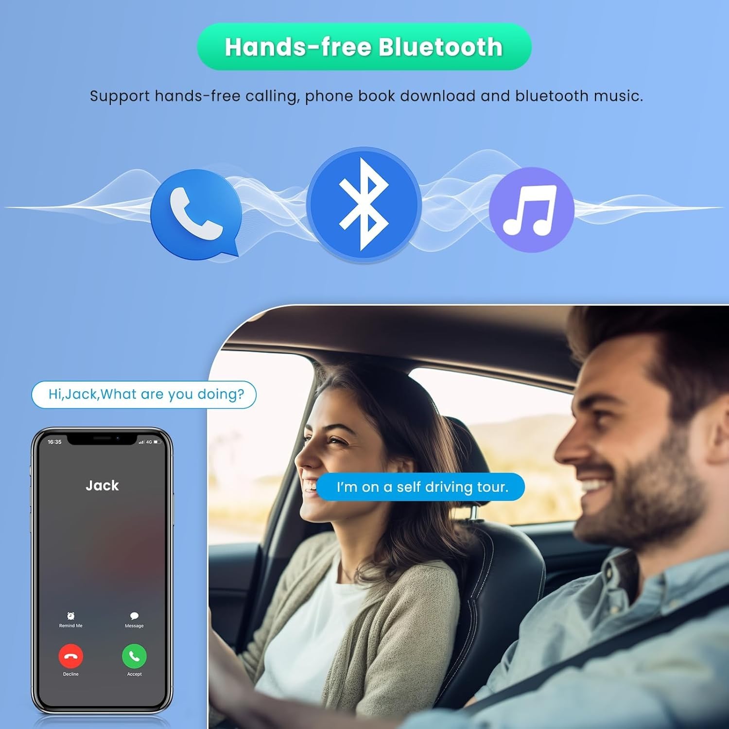 HD Touchscreen Radio with Built-in Carplay/Android Auto & Backup Camera