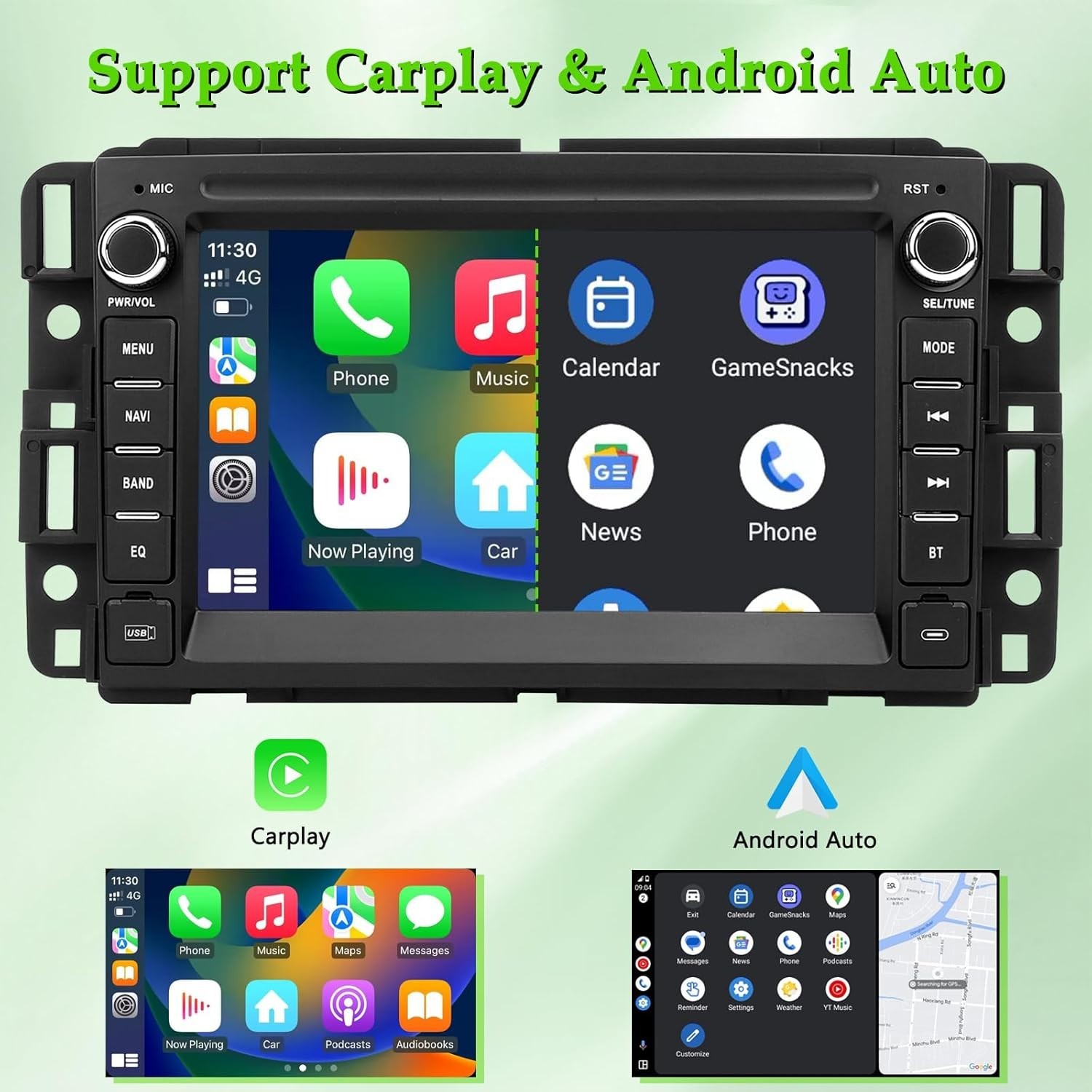 7 Inch Android 12 Car Radio for Chevrolet with Built-in GPS & CarPlay