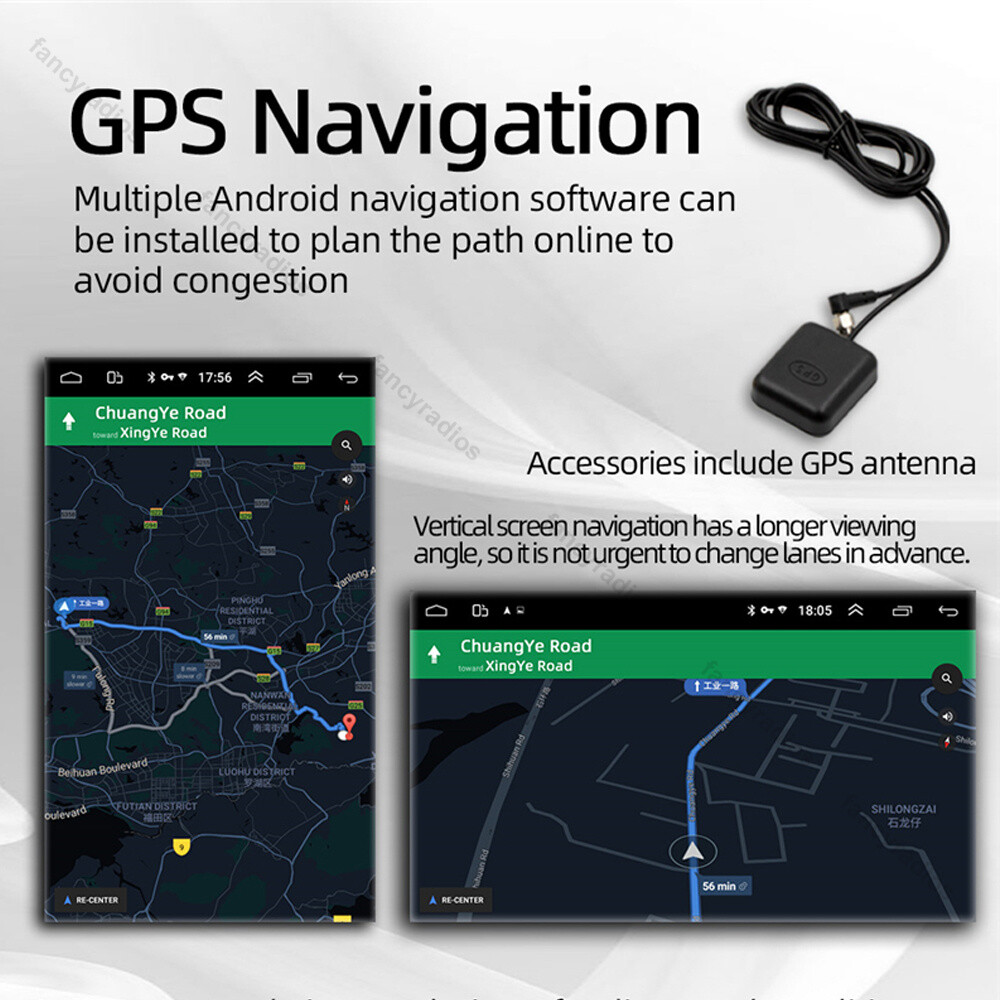 Rotatable 10.1” Touch Screen Car Stereo Android 11.0 2Din Radio GPS Navi WiFi