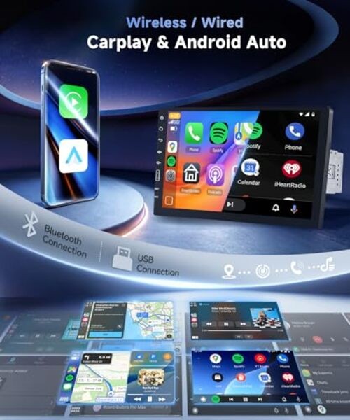 Single Din Car Stereo Support Wireless Carplay Android Auto You-Tube, 9 9 Inch