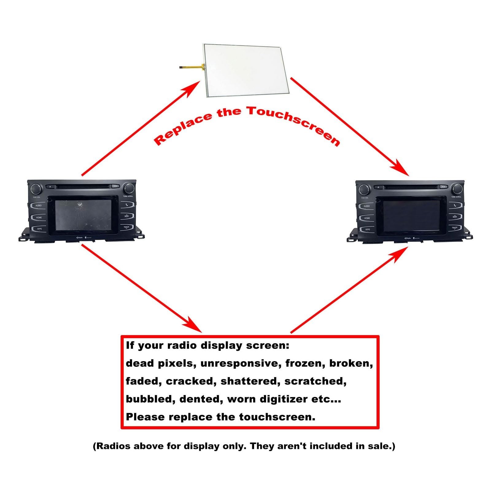 Navigation Touch Screen Digitizer Fit for Toyota Highlander Radio 2014-2019 8…