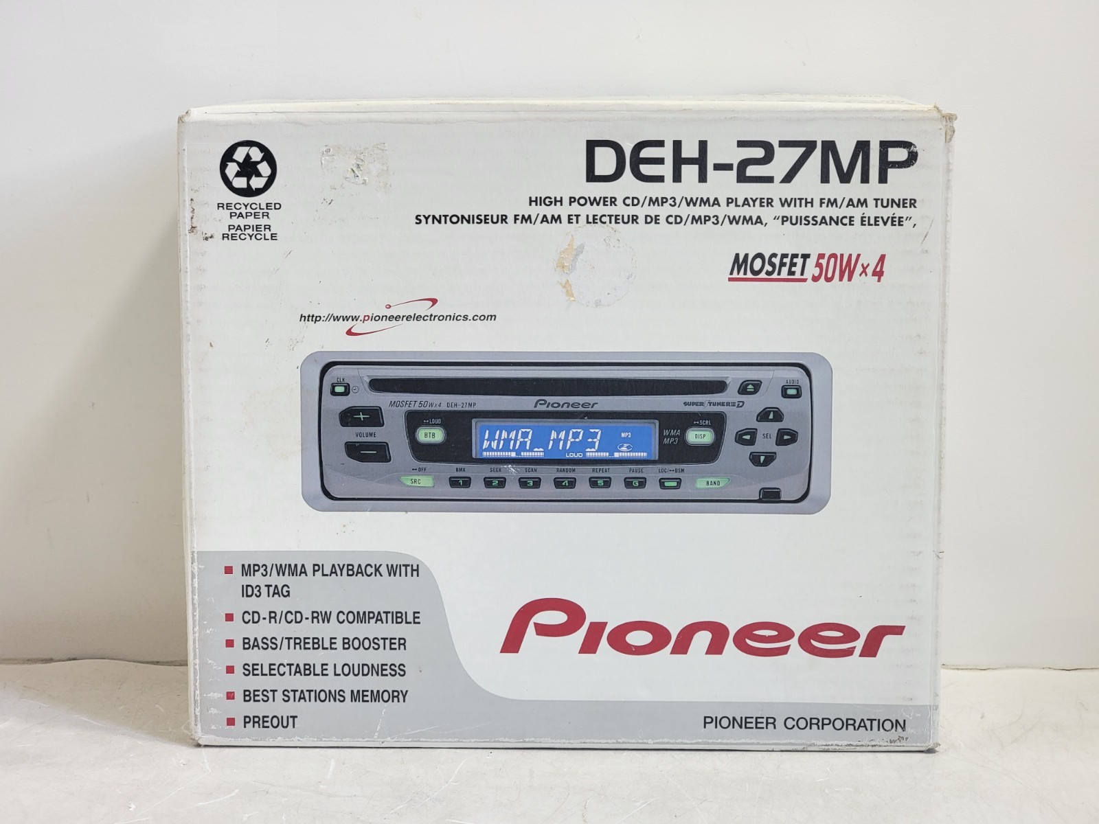 Pioneer DEH-27MP CD Receiver w/ Mp3/Wma Playback Car Radio – New Old Stock!!