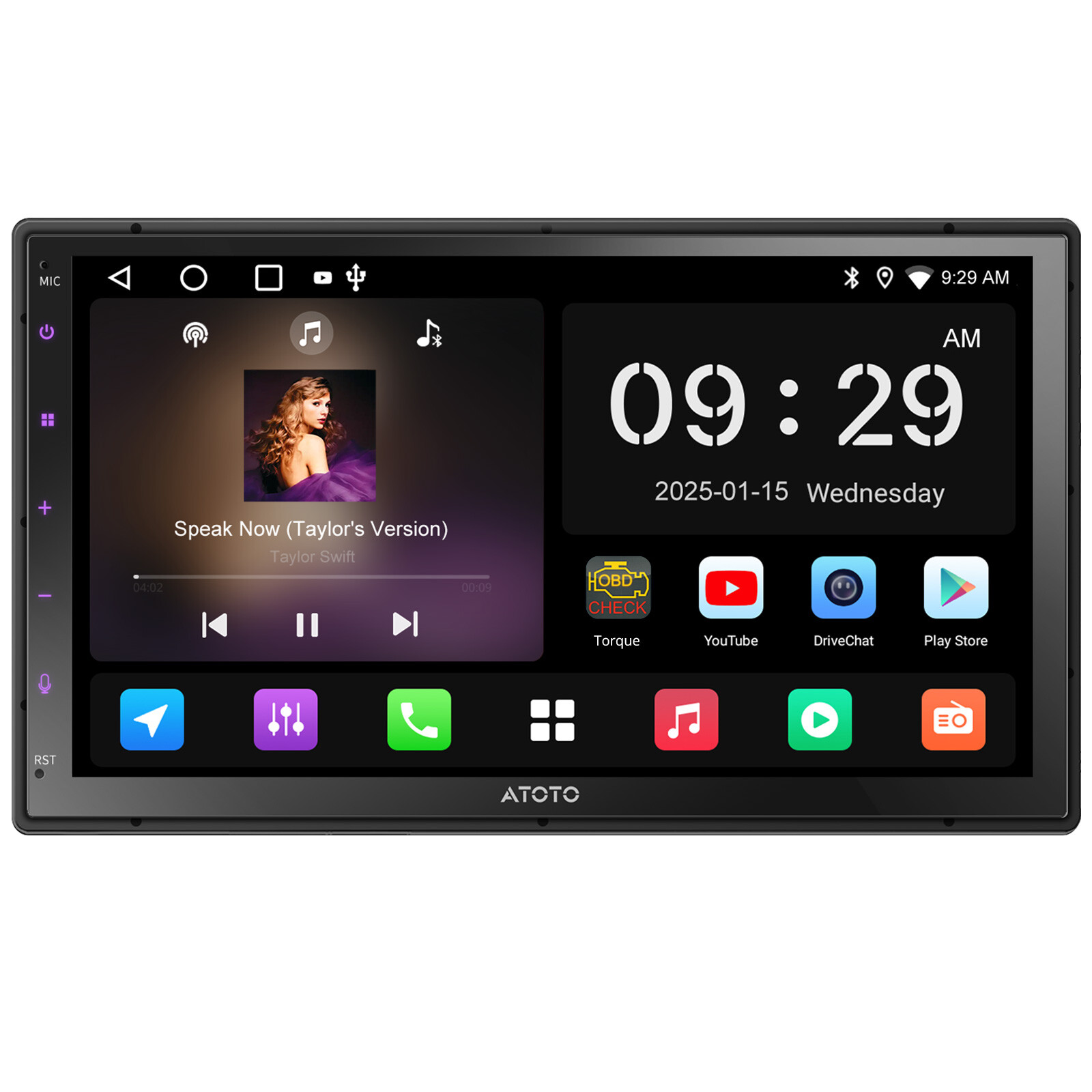 ATOTO 9″ A6PF 2DIN Car Stereo Wireless Android Auto CarPlay GPS Track Navi Radio