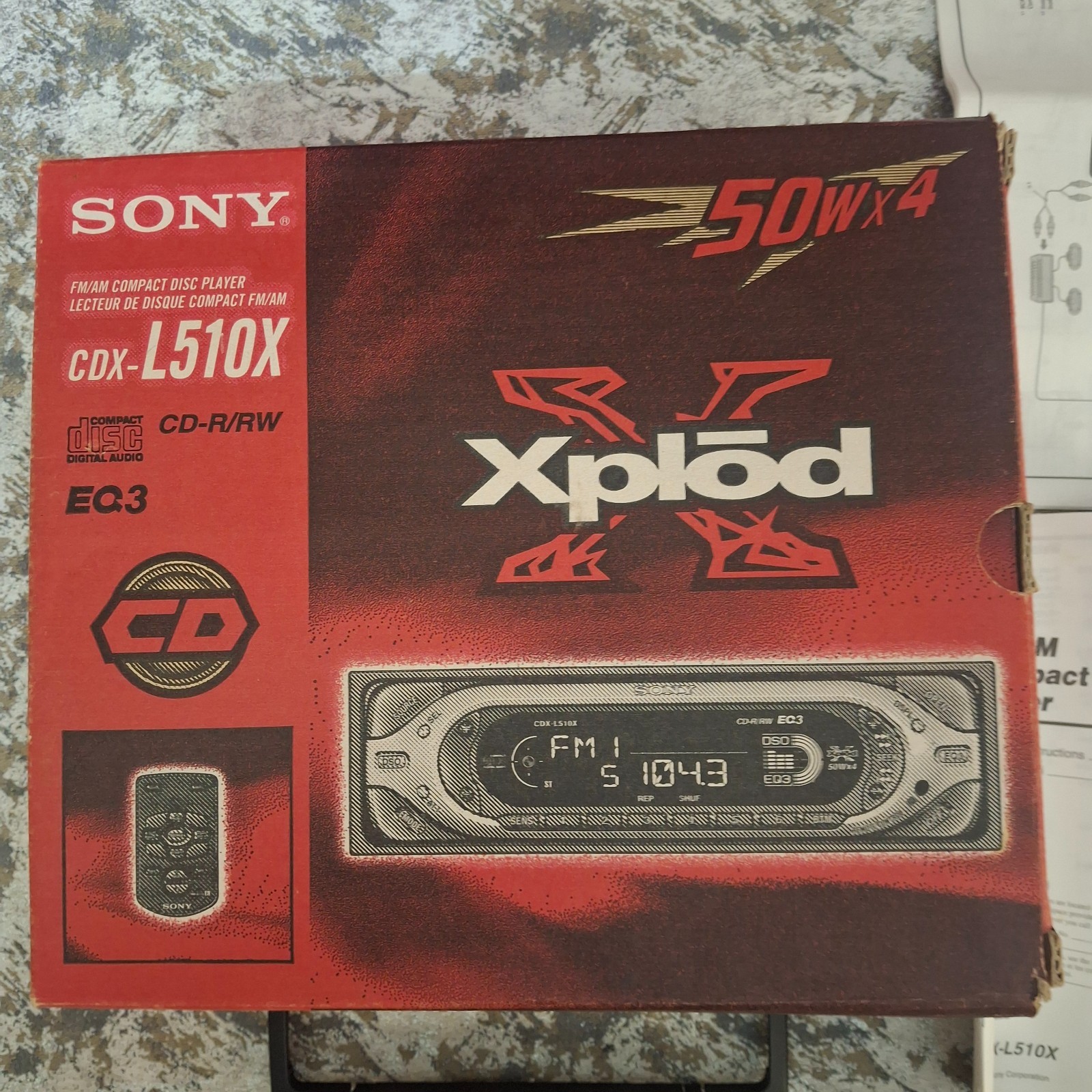 Sony Xplod In-Dash Car Stereo EMPTY BOX for CDX-L510X Radio CD Player w/ Manual