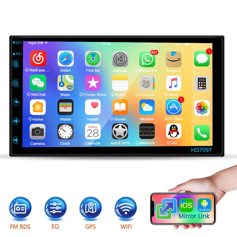 Android 13 7 inch Car Stereo GPS WIFI Navigation Radio Double 2Din Touch Screen