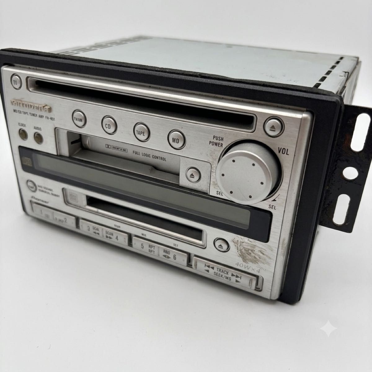 carrozzeria FH-401 2DIN CD MD Cassette Deck Vintage Car Audio Used Tested