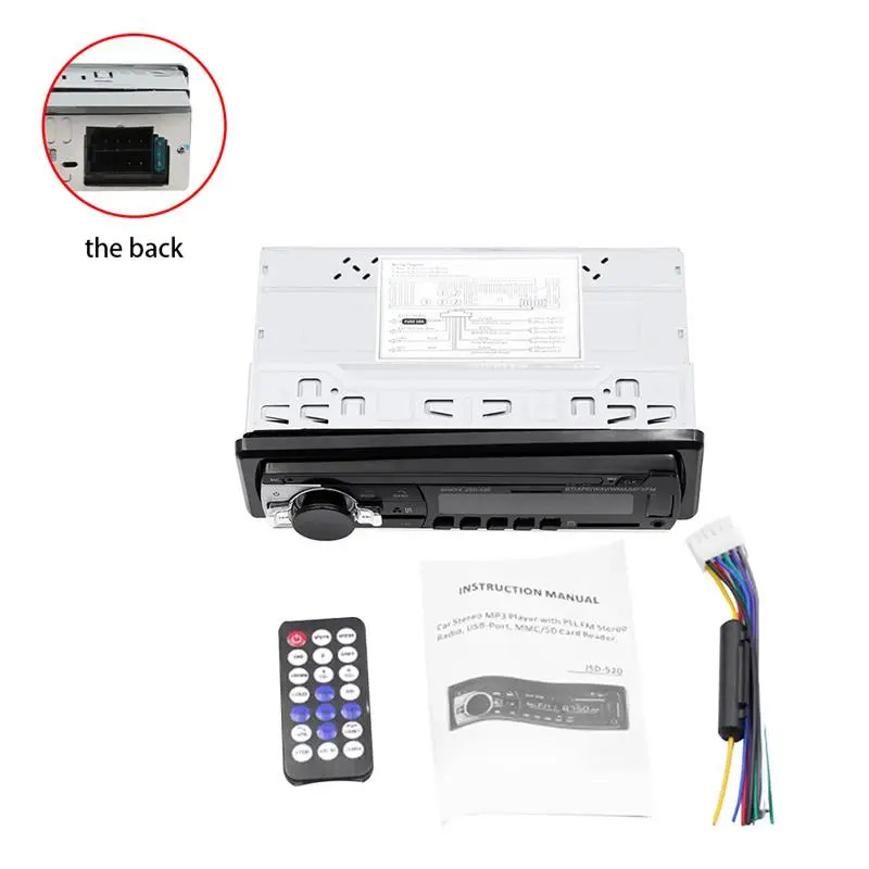 Car Radio Bluetooth Stereo MP3 Player 2USB/TF/FM/AUX Head Unit CD Single 1 DIN