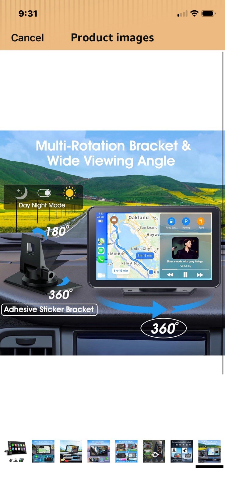 8” Wireless Portable CarPlay & Android Auto Screen with Backup Camera NEW!!!