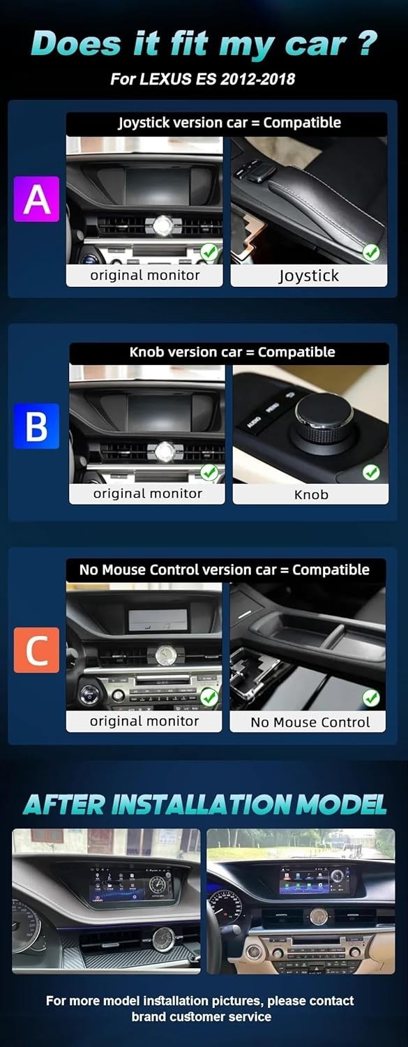 10.25″ For Lexus ES 2013-2017 Android Car Radio Stereo GPS Navi Carplay 8G+128GB