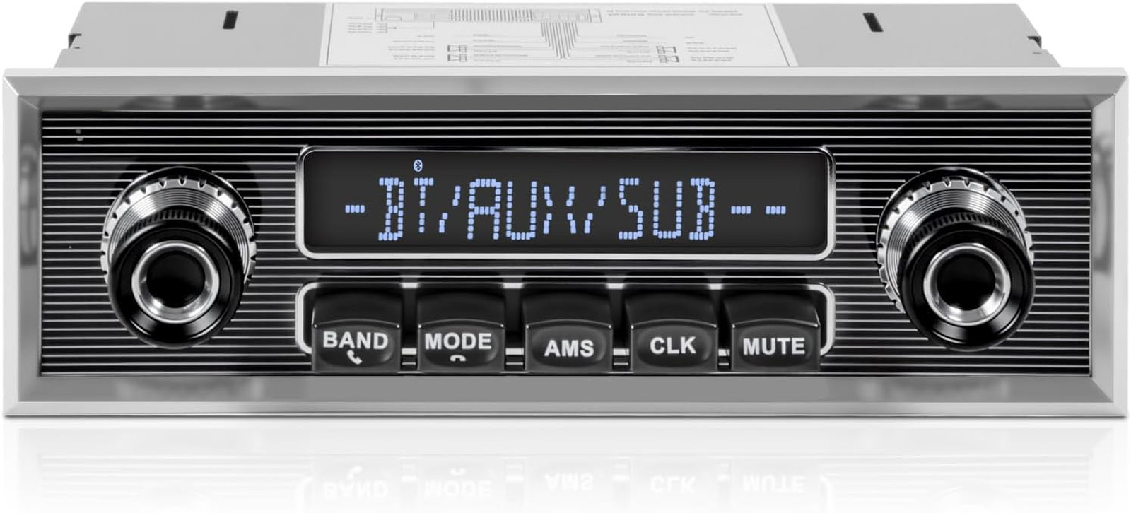 Retro Vintage Radio for Classic Vehicle – Single Din Bluetooth Car Stereo with A