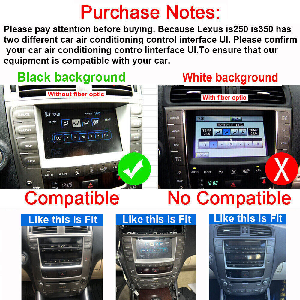 For 2006-2012 Lexus IS250 IS350 Android CarPlay Car Stereo Radio GPS Navi Player