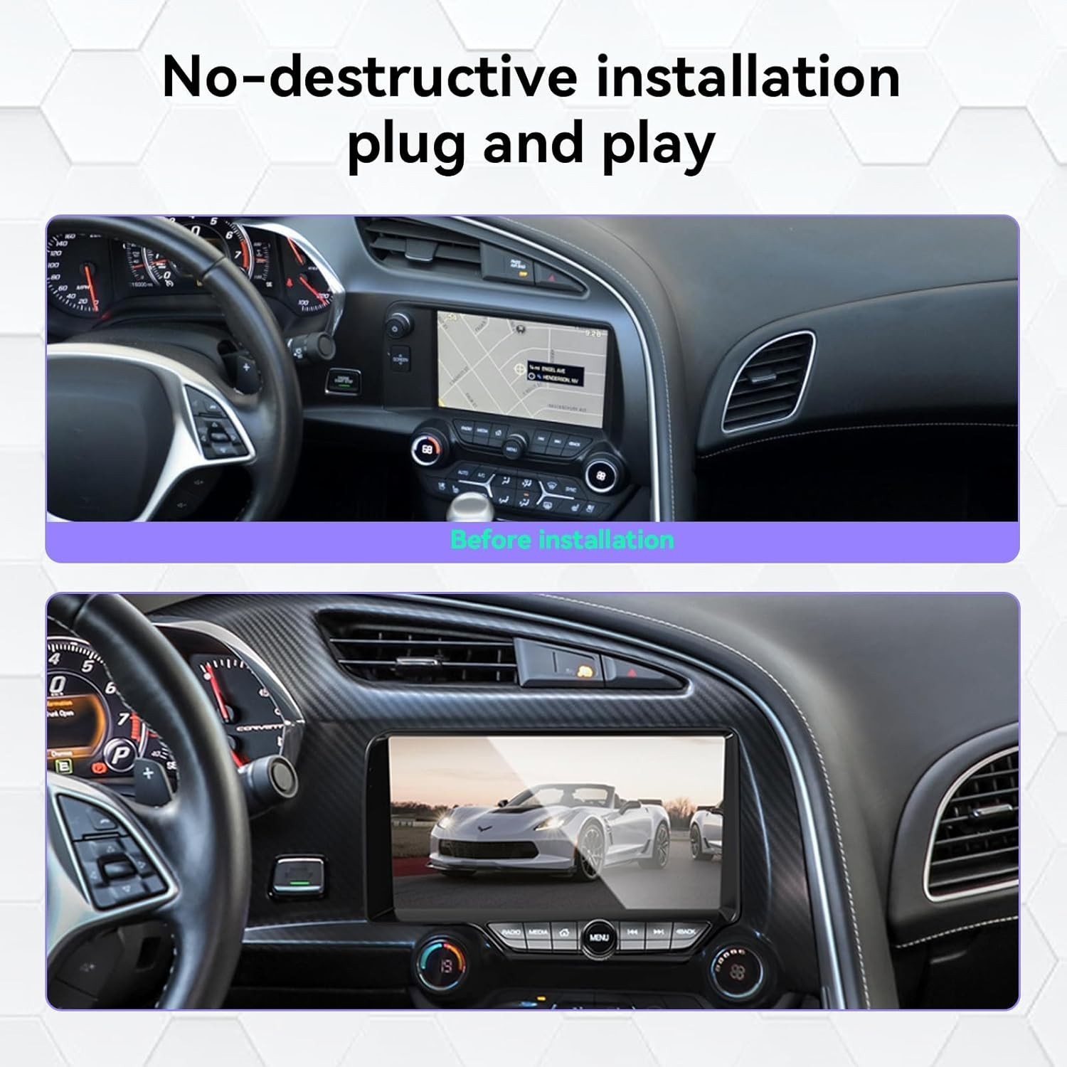 9.3Inch Car Radio For Chevrolet Corvette C7 2013-2019 Stereo GPS Navi Audio 128G