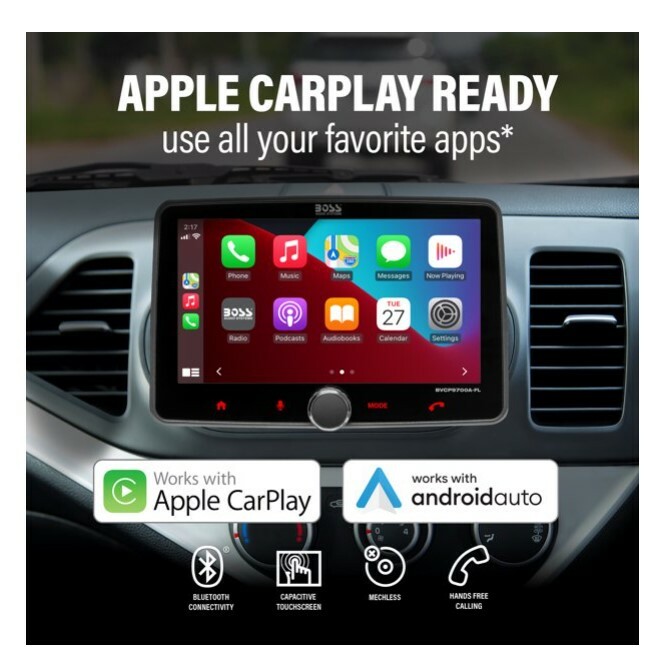NEW BOSS Audio 7″ TOUCHSCREEN 2 DIN Media Receiver Apple CarPlay Android Auto