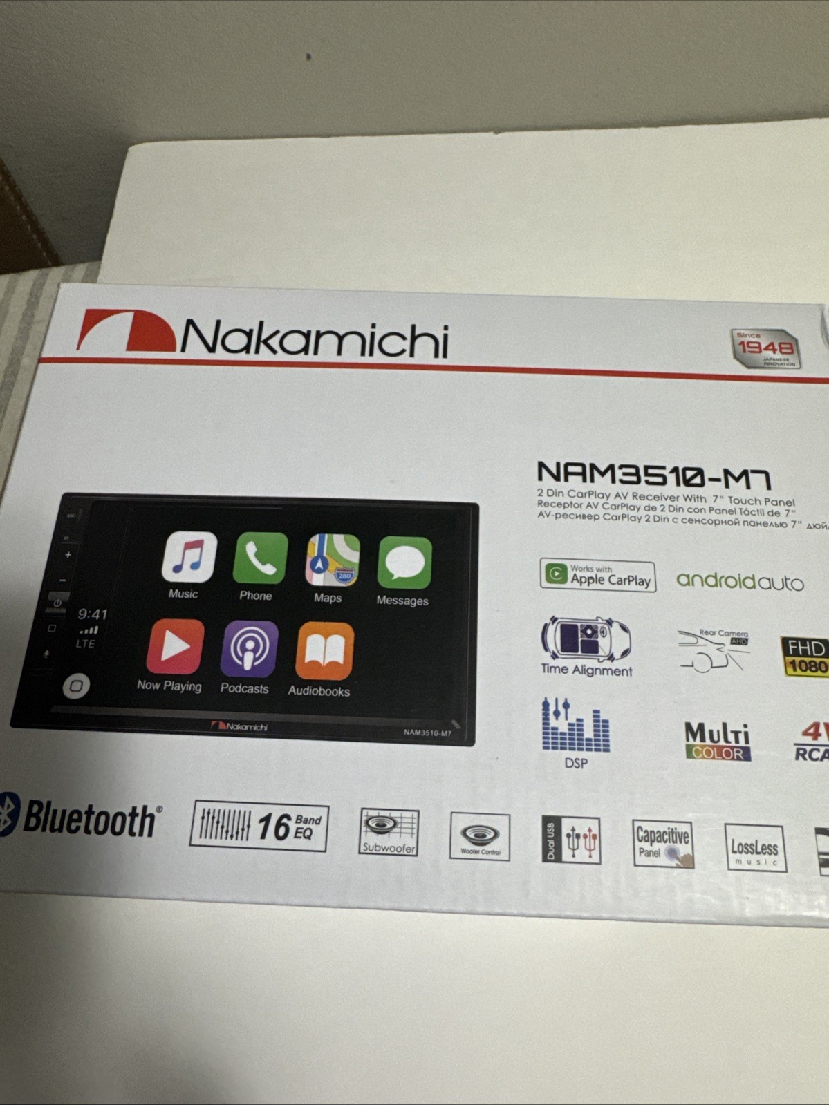 Nakamichi NAM3510-M7 7″ Double-DIN Stereo w/ Apple CarPlay & Android Auto