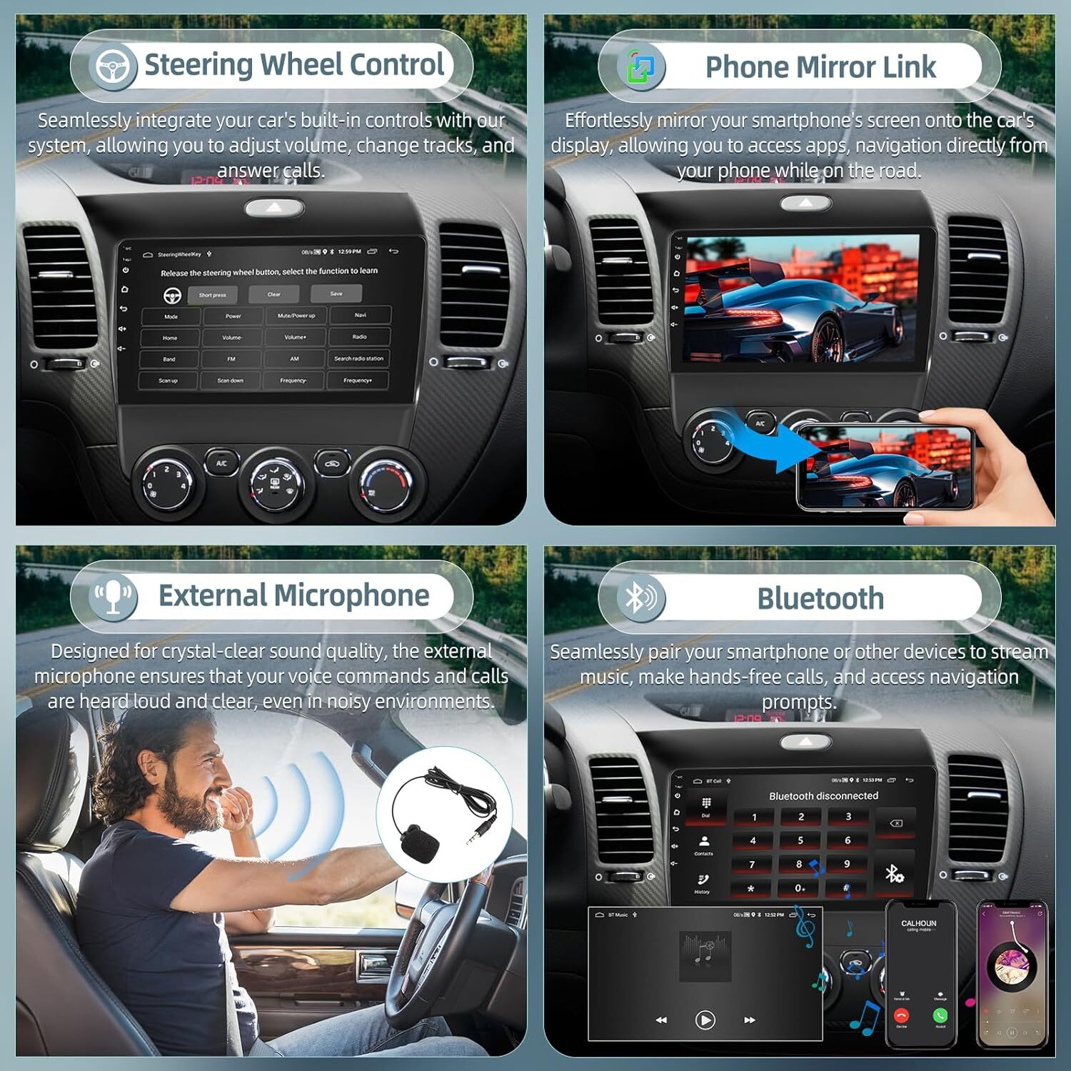 For KIA Forte 2014-2018 Android 12 Apple Carplay Car Radio GPS Navi Stereo +CAM