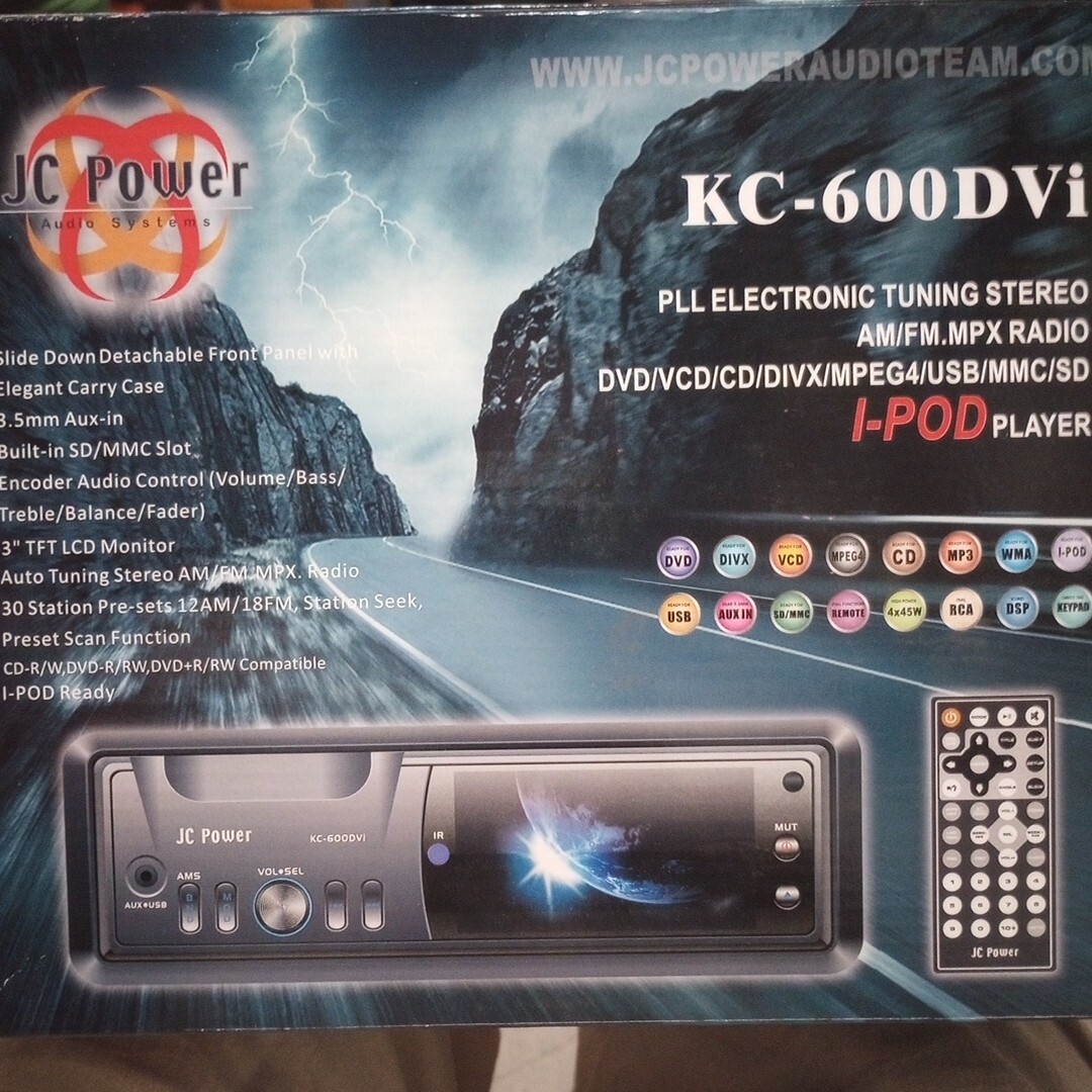 JC POWER KC-600DVi CAR DVD AM FM MPX RADIO DVD VCD CD DIVX MPRG4 USB SD NEW