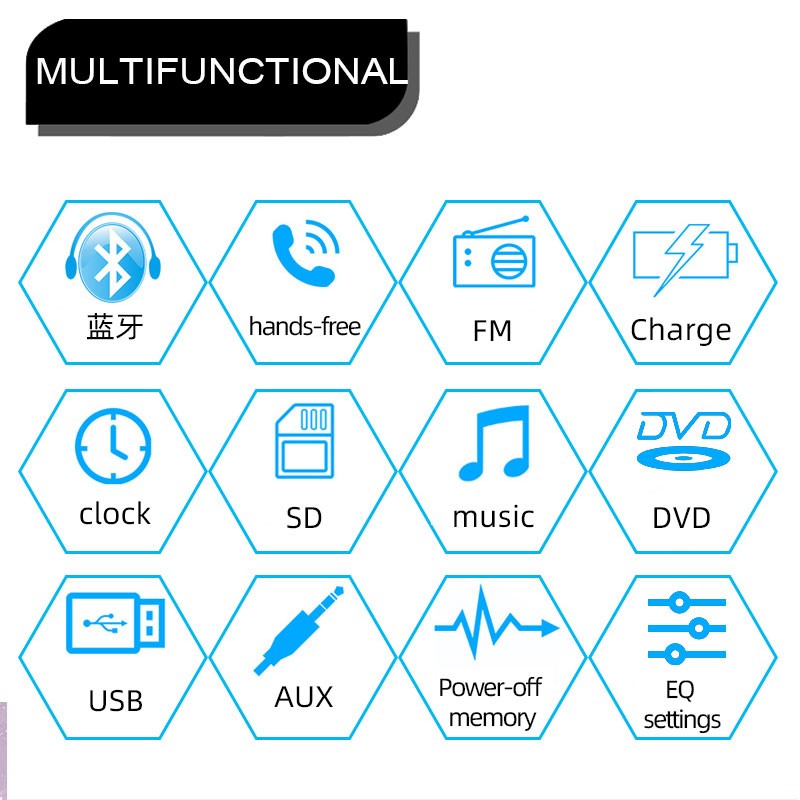 Single 1 DIN Car FM Radio Stereo USB AUX Bluetooth Unit CD/DVD Player MP3 Player