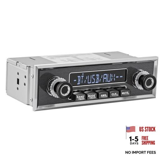 Single Din Classic Car Stereo – Vintage Retro Style Radio for Truck – Bluetooth