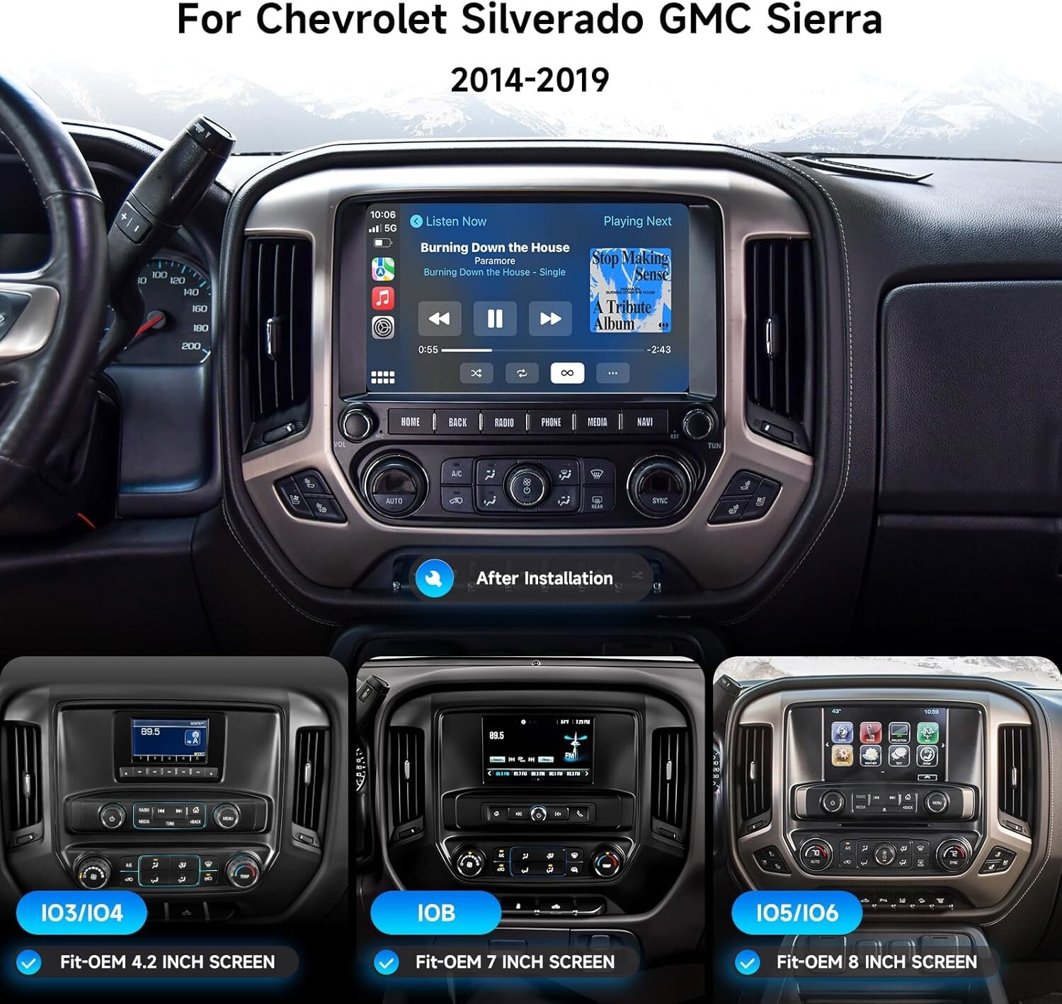 Dasaita 11.6″ Car Radio for Chevrolet Silverado GMC Sierra 2014-2019 BT (8+256G)