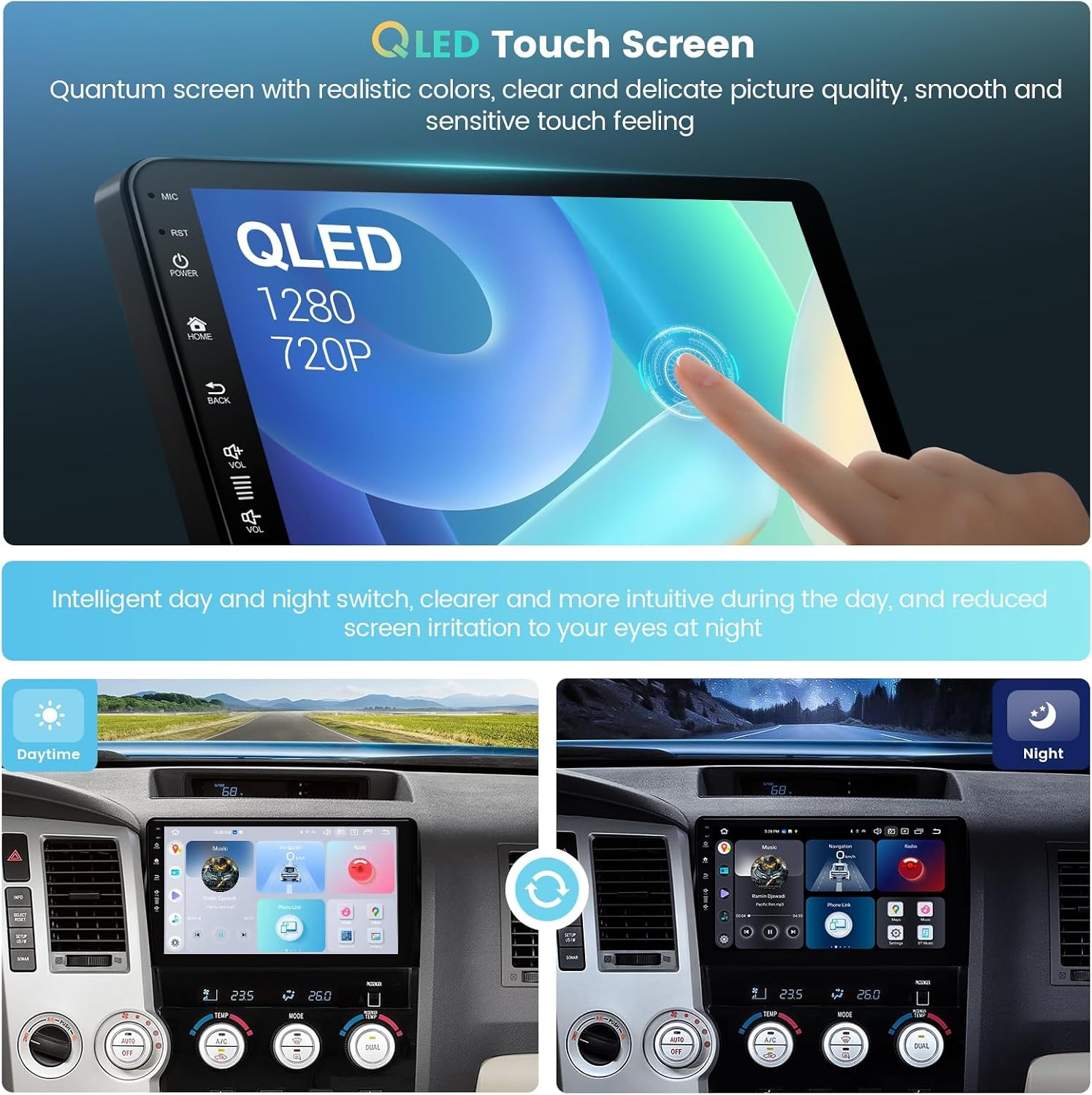 Roadanvi 10.2″ Car Stereo Toyota Tundra 2007-2013 Wireless Android Carplay GPS