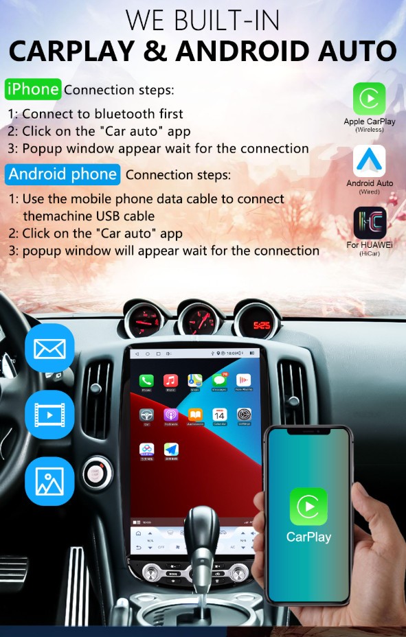 14.5″ Android Car Radio For Nissan 370Z 2005-2019 GPS Navi Carplay Stereo 4+64GB
