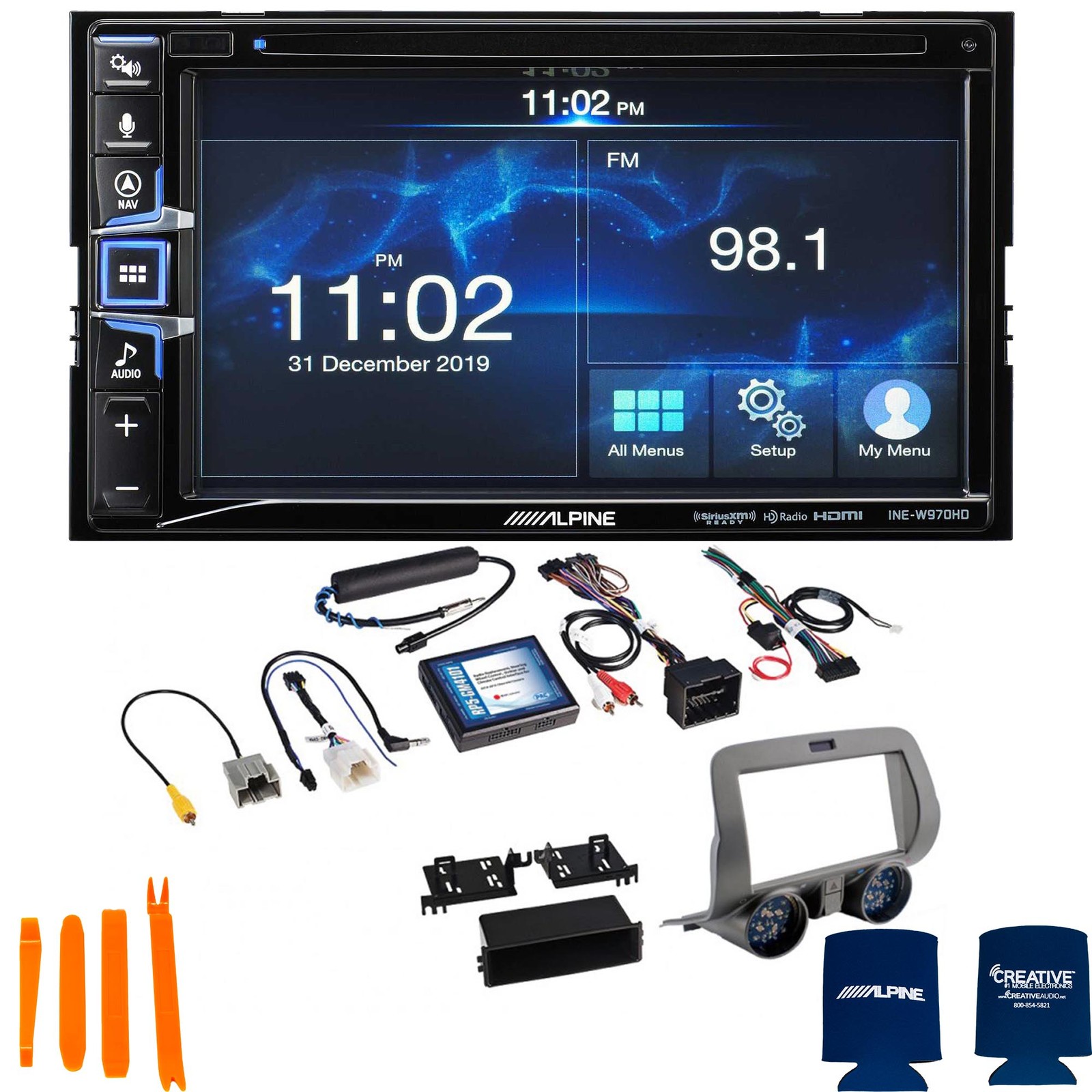 Alpine INE-W970 6.5 Inch Nav PAC RPK5-GM4101 2010-15 Chevy Camaro Kit Bundle