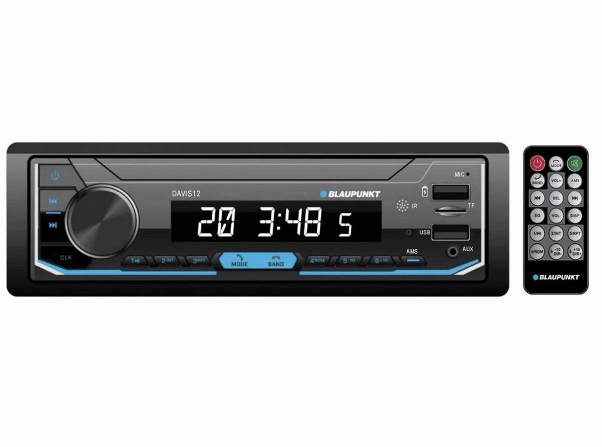 Blaupunkt DAVIS12 Mechless AM/FM Receiver With Bluetooth USB/SD Inputs & Remote