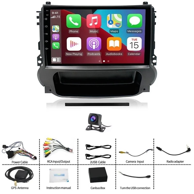 FOR 2012-2014 CHEVROLET MALIBU ANDROID 15 APPLE CARPLAY CAR STEREO RADIO 2+64G