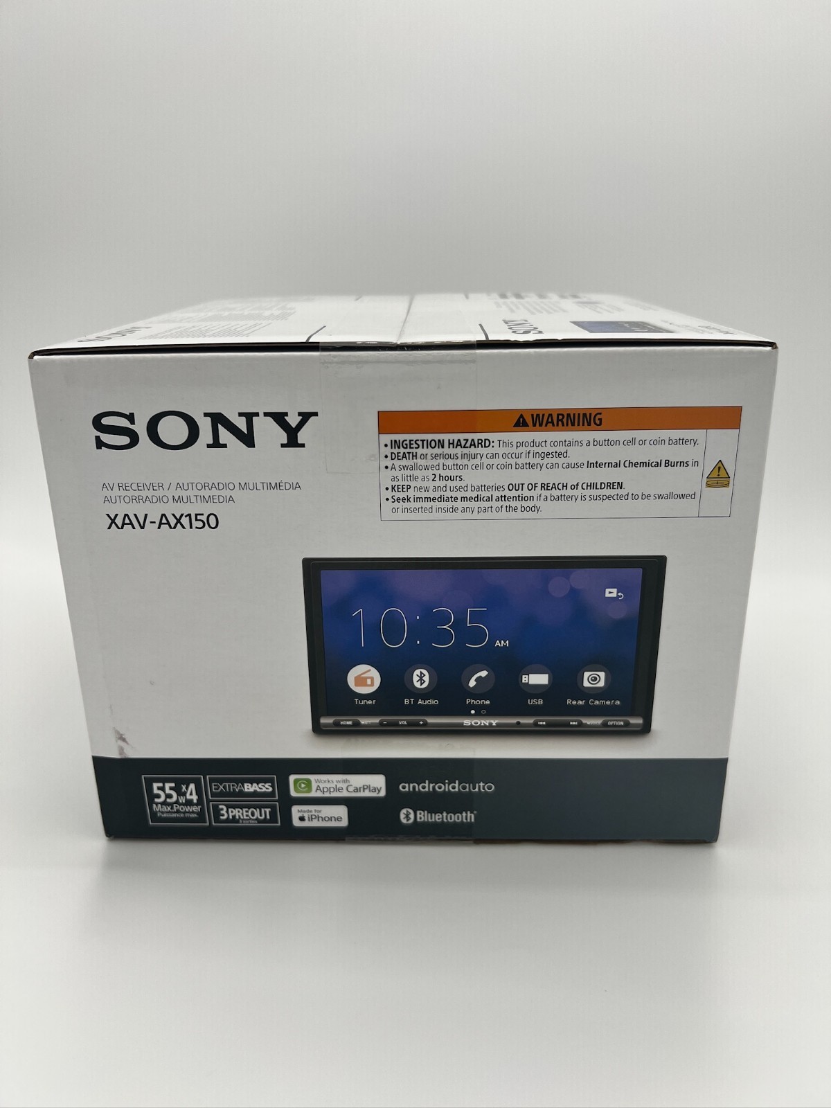Sony XAV-AX150 Double DIN Media Receiver Apple CarPlay Android Auto Bluetooth