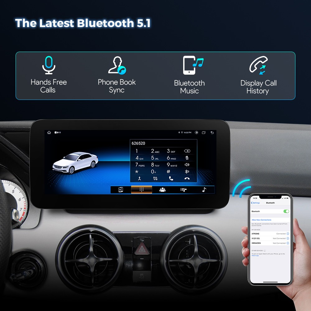 10.25” CarPlay For Benz X204 2013-2015 NTG 4.5 Android 14 Stereo Radio GPS Navi