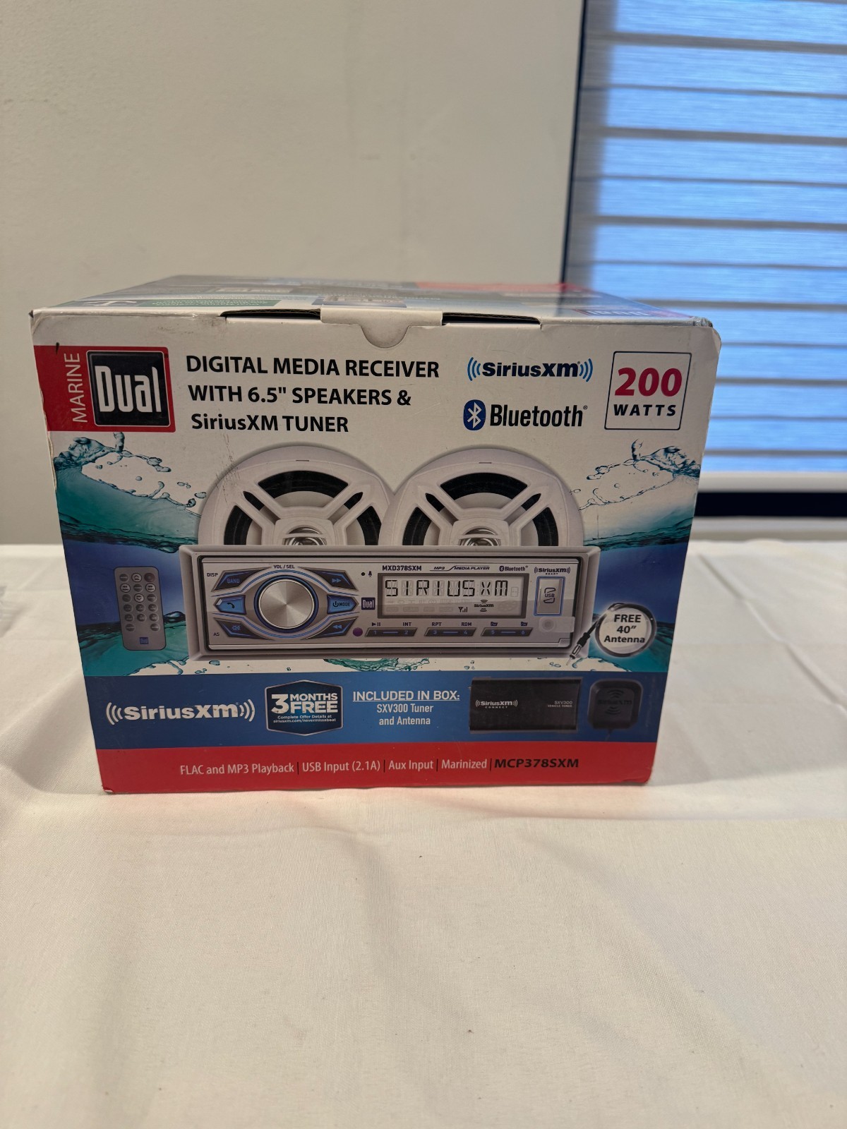 Digital Media Receiver boat radio with sirius xm and bluetooth with speakers
