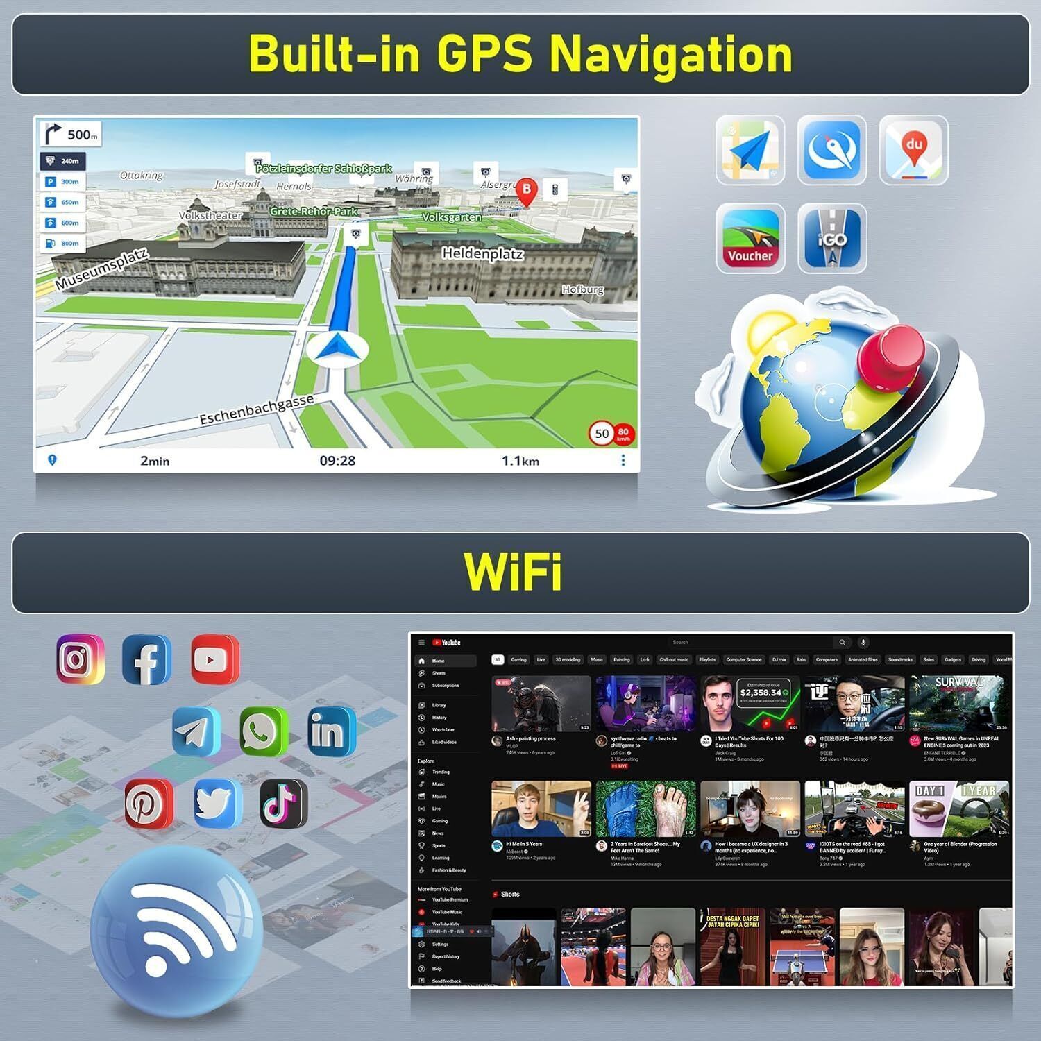 Car Radio 32GB Android AUTO GPS Stereo Carplay Media For 2008-2012 Nissan Altima
