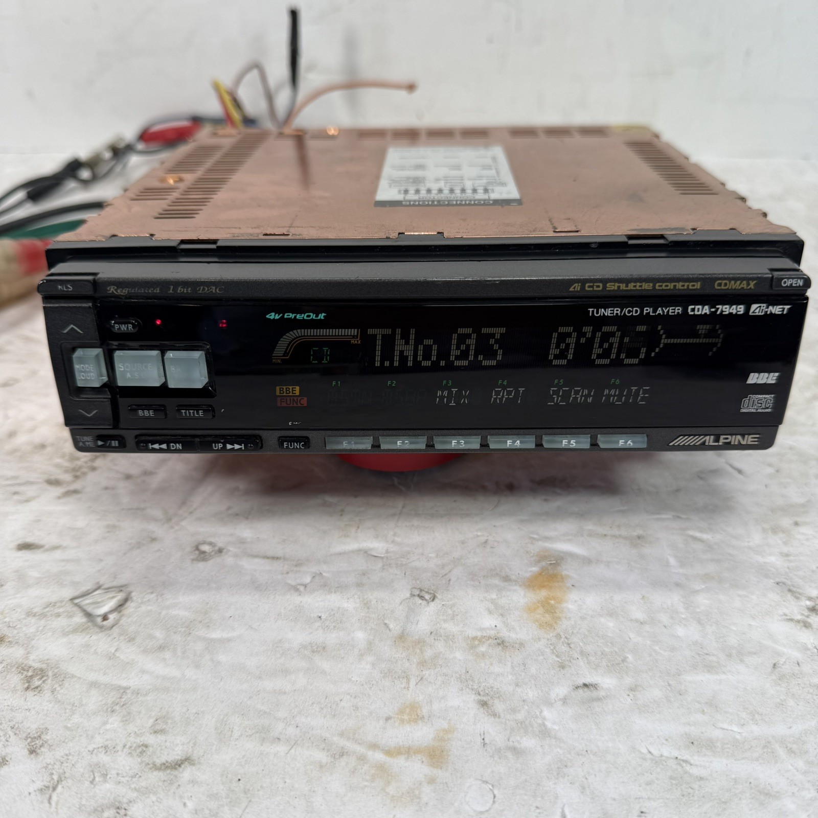 Alpine CDA-7949 Old School Car Stereo CD Player Copper Chasis 4v Preout | TESTED