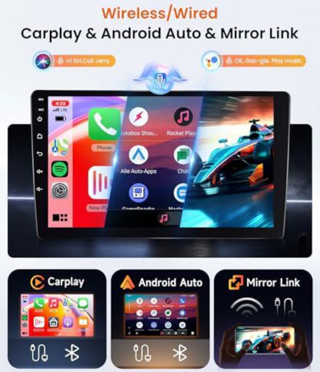Suzuki SX4 2006-2013 Car Radio Stereo Carplay Android13 GPSWiFi, 9″BT,BackCamera