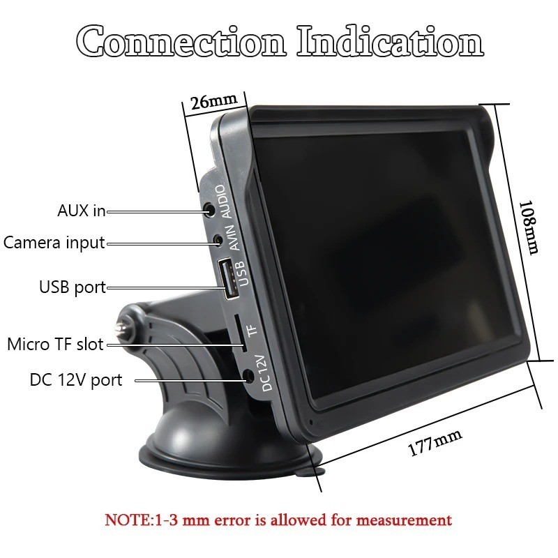 Hippcron 7in Portable CarPlay Android Auto Car Radio Touch Screen w/ USB AUX