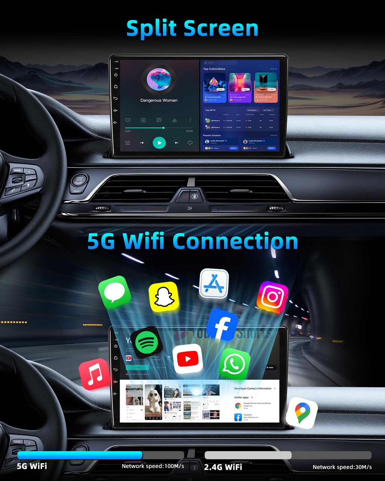 10” Car Radio for Jeep Compass Patriot 2010-2016, 4Core, 64GB, Bluetooth, GPS
