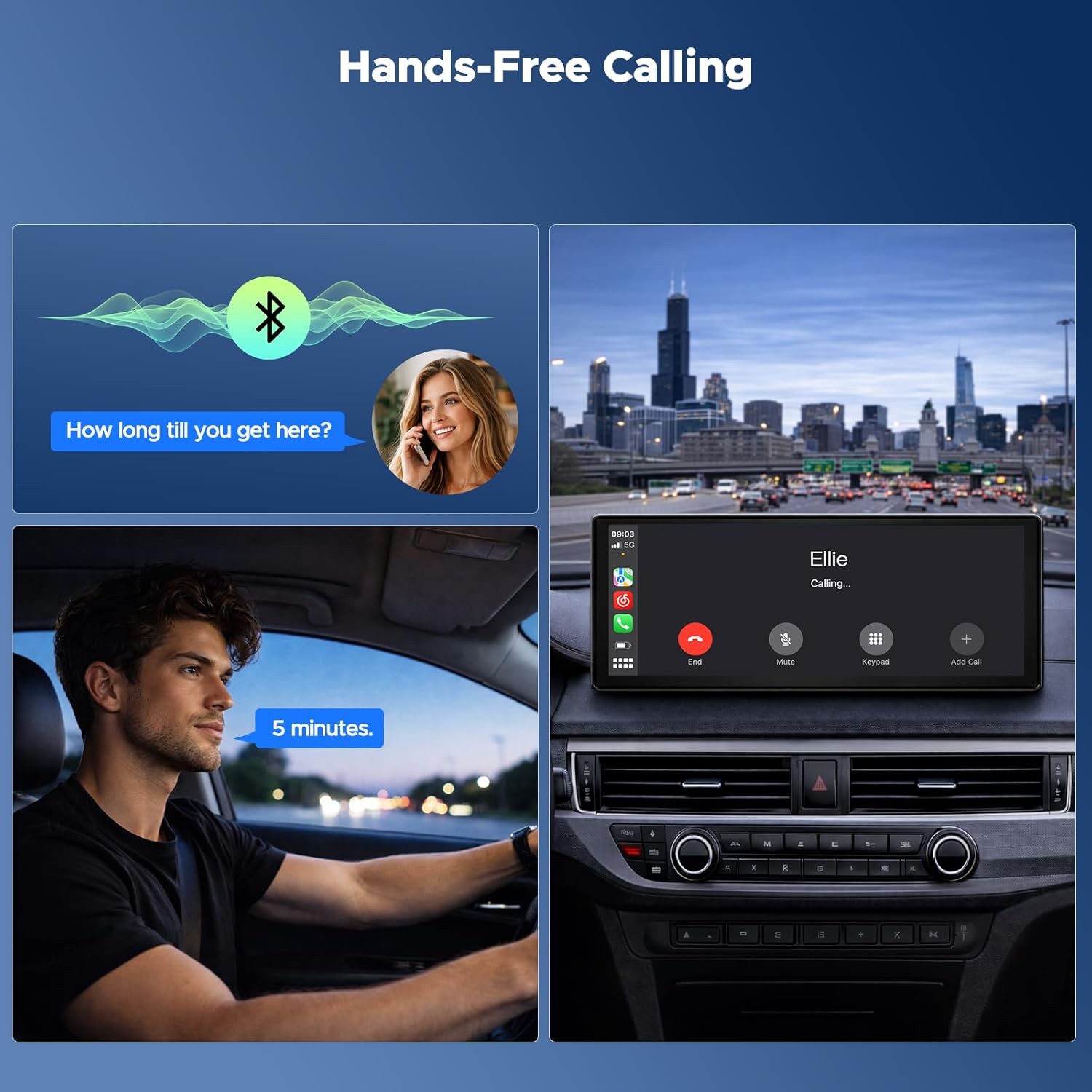 Lamtto 9.26″ Wireless Car Stereo Apple Carplay Android Auto with Backup Camera