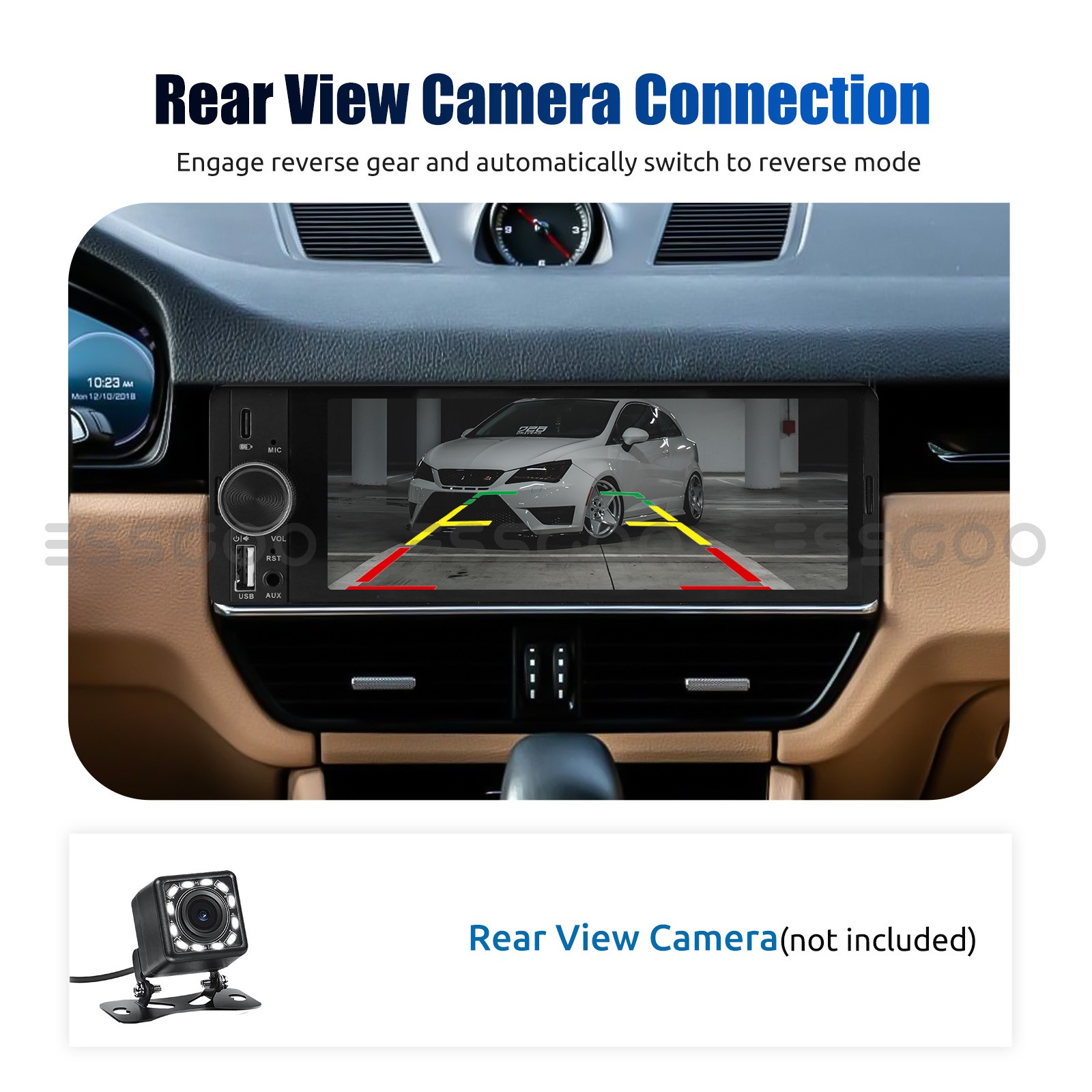6.36″ Apple CarPlay Single 1 Din Car Stereo Radio Android Auto Wince GPS BT FM