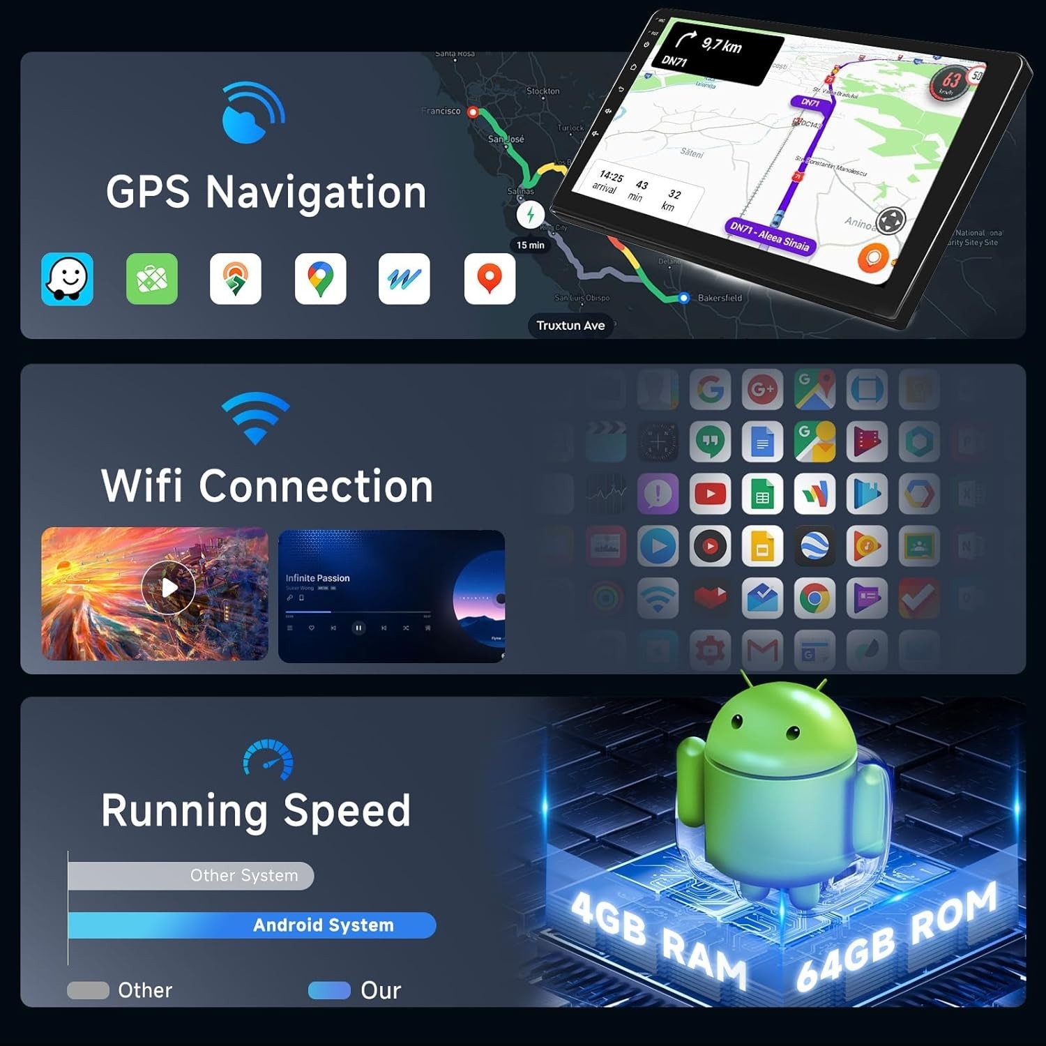 8 CORE 4G+64G Car Radio Honda CRV 12-16 Carplay/Android Auto 9″” Touch Screen B