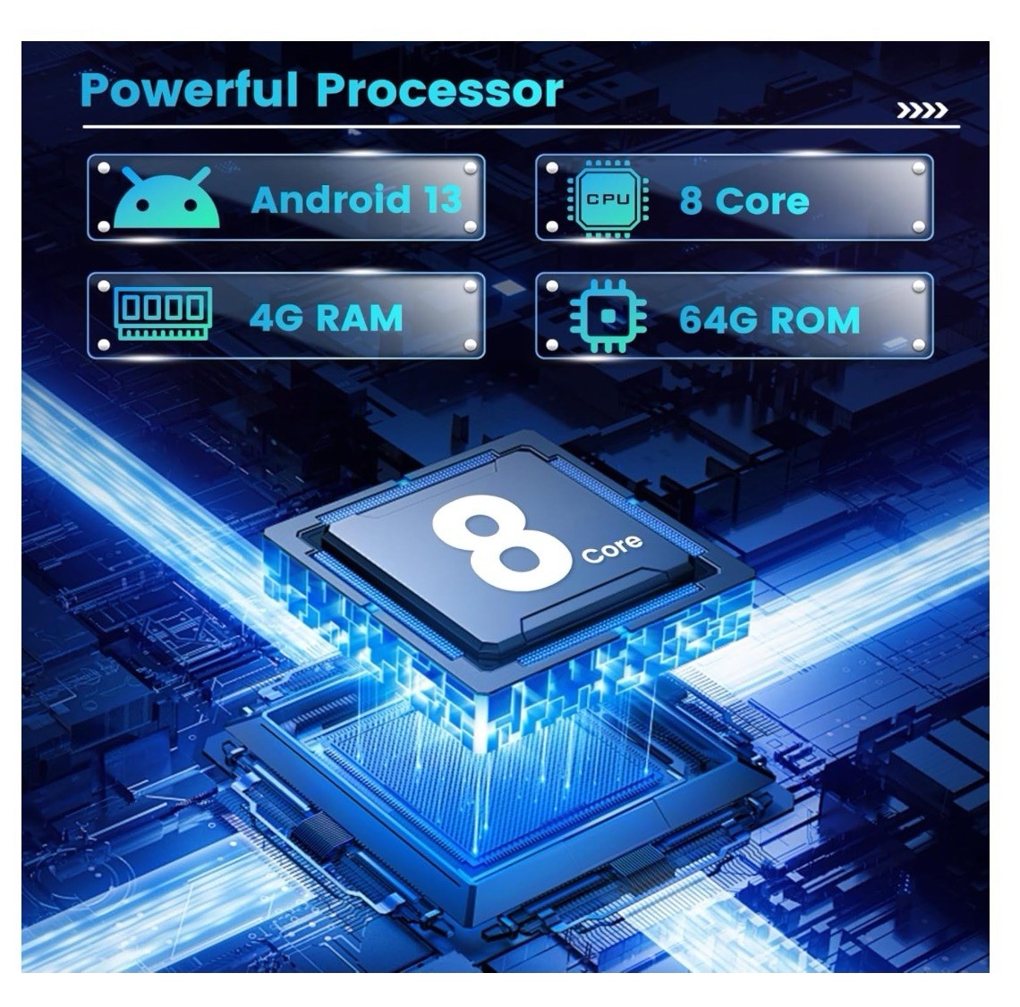 Hikity 8 Core 4+64G Android 13 Car Stereo [Support SIM Card] Double Din Wireless