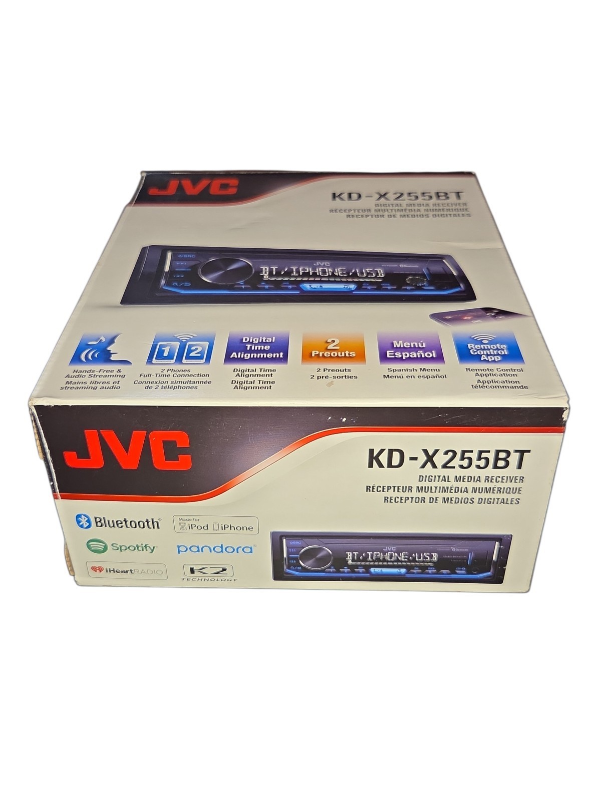 JVC KD-X255BT Bluetooth Media Player Car Stereo iPhone Android USB Aux AM FM MP3