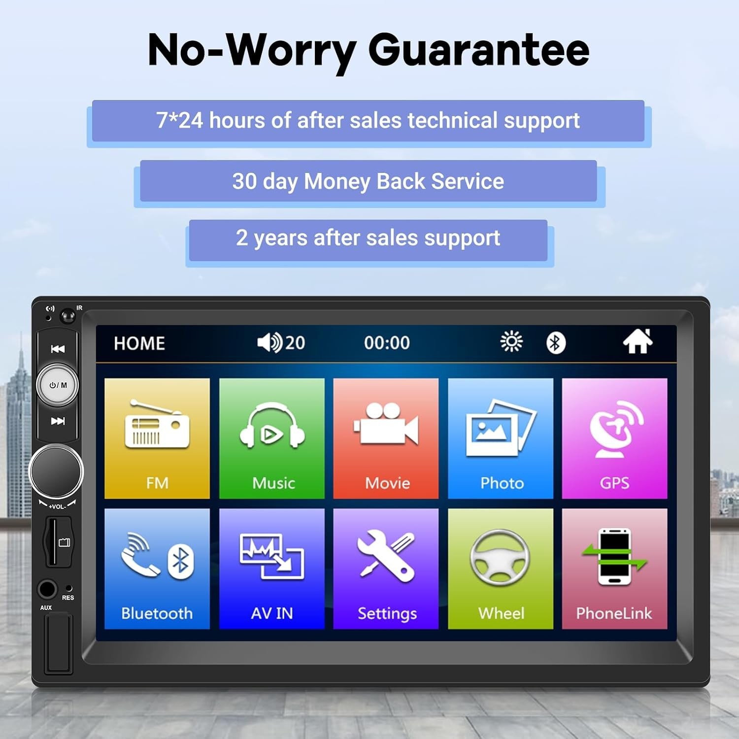 Double Din Car Stereo with Reverse Camera 7 inch Touch Screen 2 Din Car Radio…