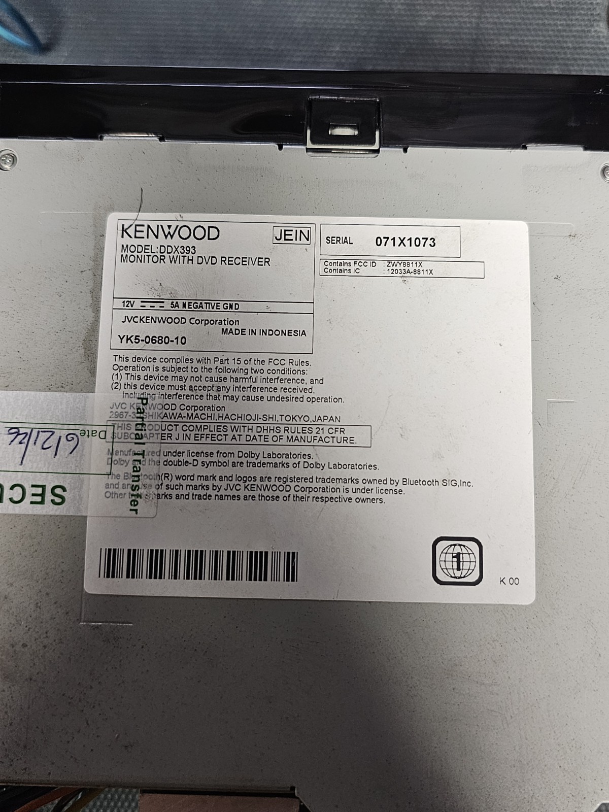 Kenwood DDX393 Double Din CD/DVD Stereo