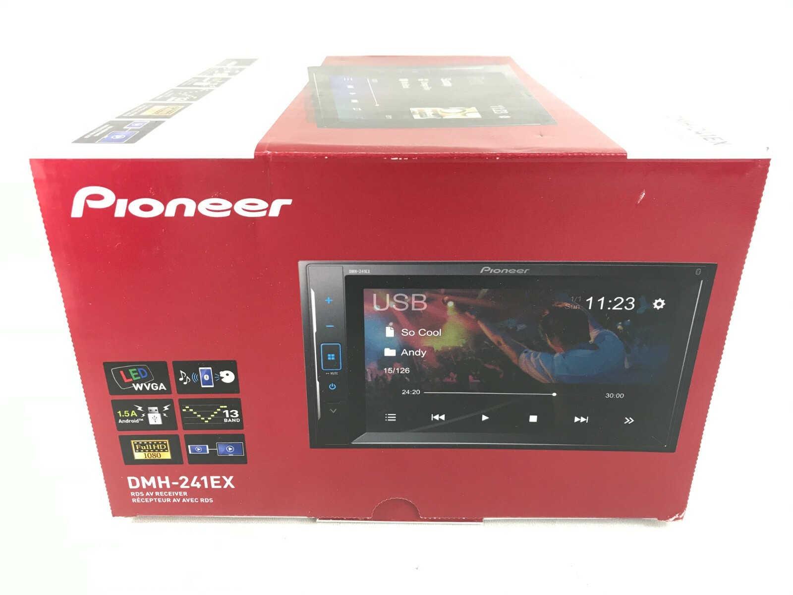 Pioneer DMH-241EX Bluetooth Multimedia Android iPhone USB Mirroring Aux 5Ch 6.2″