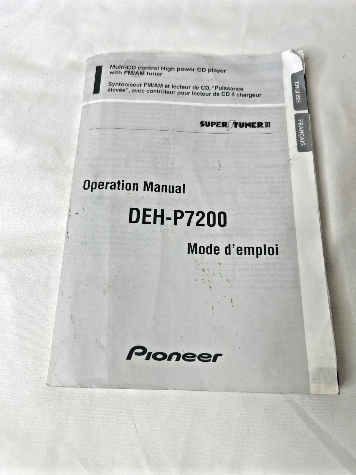 VINTAGE RARE OLD SCHOOL PIONEER DEH-P7200 EMPTY BOX ONLY WITH MANUAL